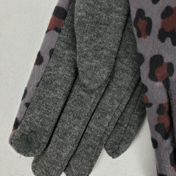 LOF gray brown leopard cheetah animal print smart gloves - Picture 4 of 4
